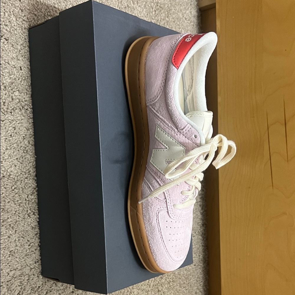 New Balance T500 Court Light Pink and White Sneakers - Picture 6 of 8